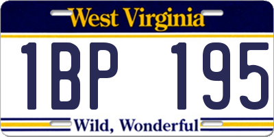 WV license plate 1BP195