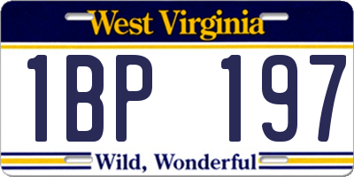 WV license plate 1BP197