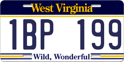 WV license plate 1BP199