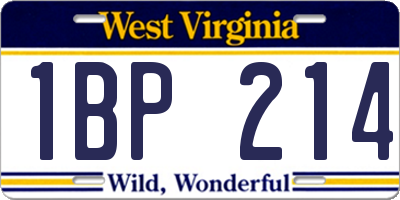 WV license plate 1BP214