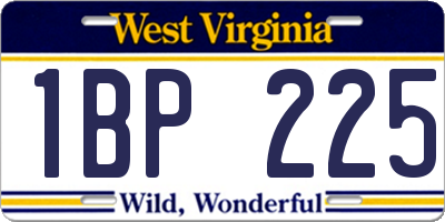 WV license plate 1BP225