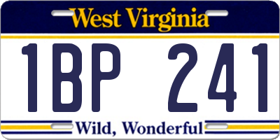 WV license plate 1BP241