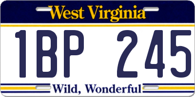 WV license plate 1BP245