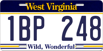 WV license plate 1BP248