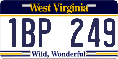 WV license plate 1BP249