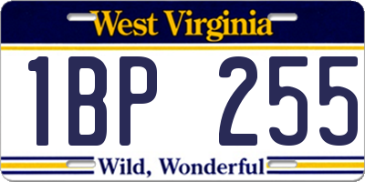 WV license plate 1BP255
