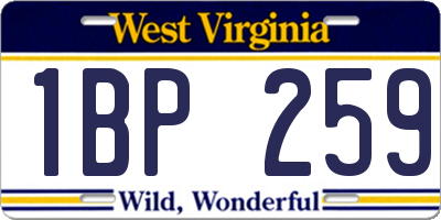 WV license plate 1BP259