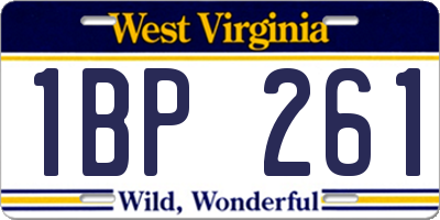 WV license plate 1BP261