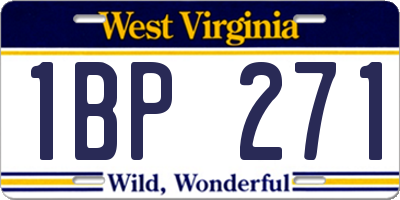 WV license plate 1BP271