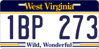 WV license plate 1BP273