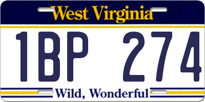 WV license plate 1BP274