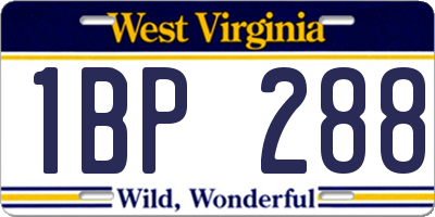 WV license plate 1BP288