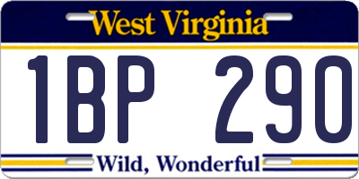 WV license plate 1BP290