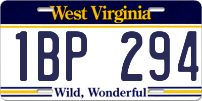 WV license plate 1BP294