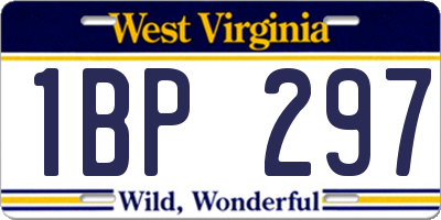 WV license plate 1BP297