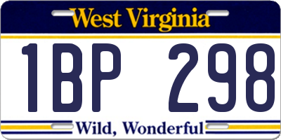 WV license plate 1BP298