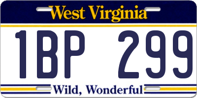 WV license plate 1BP299
