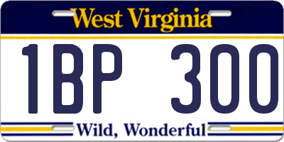 WV license plate 1BP300