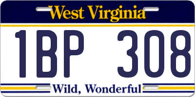 WV license plate 1BP308