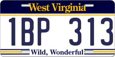 WV license plate 1BP313