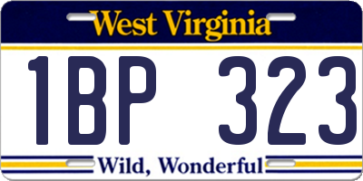 WV license plate 1BP323