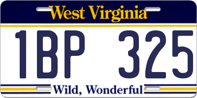 WV license plate 1BP325