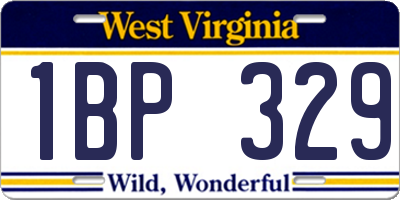 WV license plate 1BP329
