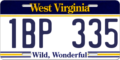 WV license plate 1BP335