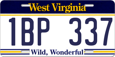 WV license plate 1BP337
