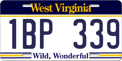 WV license plate 1BP339