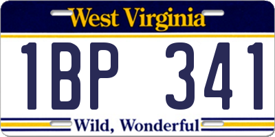 WV license plate 1BP341