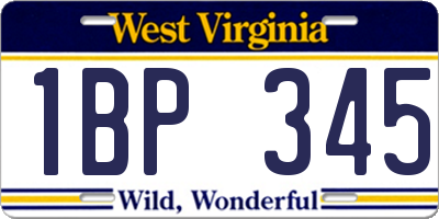 WV license plate 1BP345