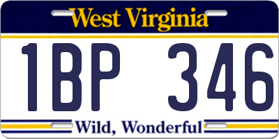 WV license plate 1BP346