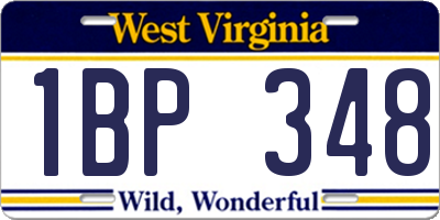 WV license plate 1BP348