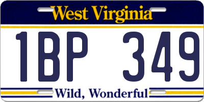 WV license plate 1BP349