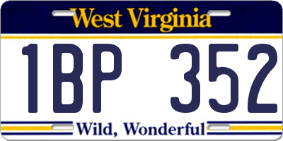 WV license plate 1BP352
