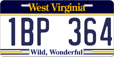 WV license plate 1BP364