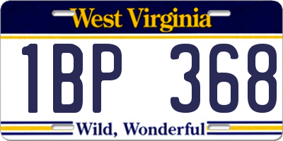WV license plate 1BP368