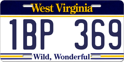 WV license plate 1BP369