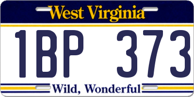 WV license plate 1BP373