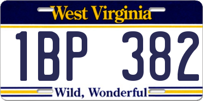 WV license plate 1BP382