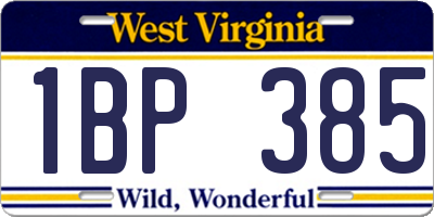 WV license plate 1BP385