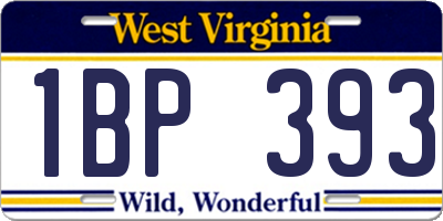 WV license plate 1BP393