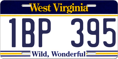 WV license plate 1BP395