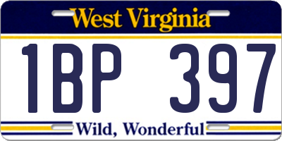 WV license plate 1BP397
