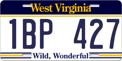 WV license plate 1BP427