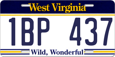 WV license plate 1BP437