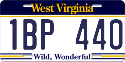 WV license plate 1BP440