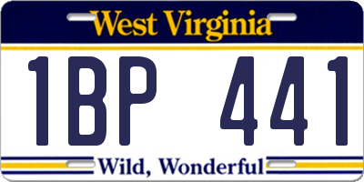 WV license plate 1BP441