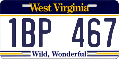 WV license plate 1BP467